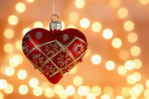 Heart shaped christmas tree ball with chain of lights